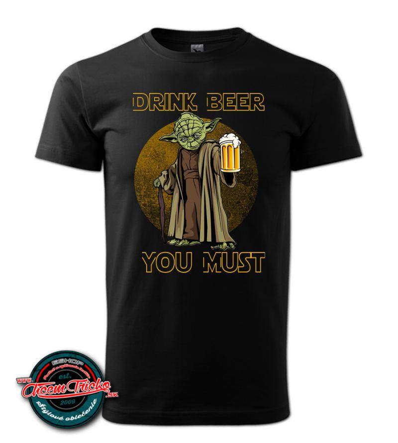 Tričko s potlačou Beer Yoda