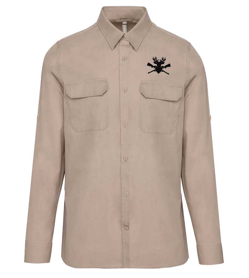 Bavlnená poľovnícka košeľa s poľovníckou výšivkou