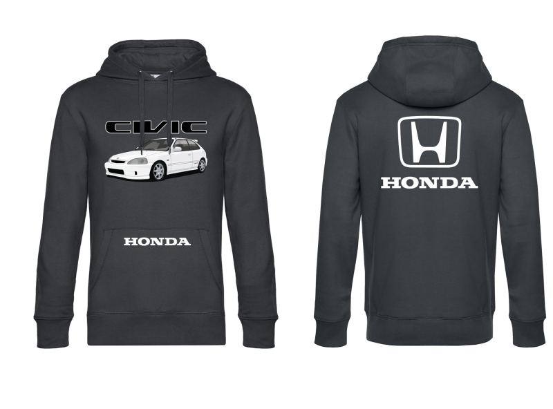 Mikina s motívom Honda civic, 3XL, čierna - Výpredaj