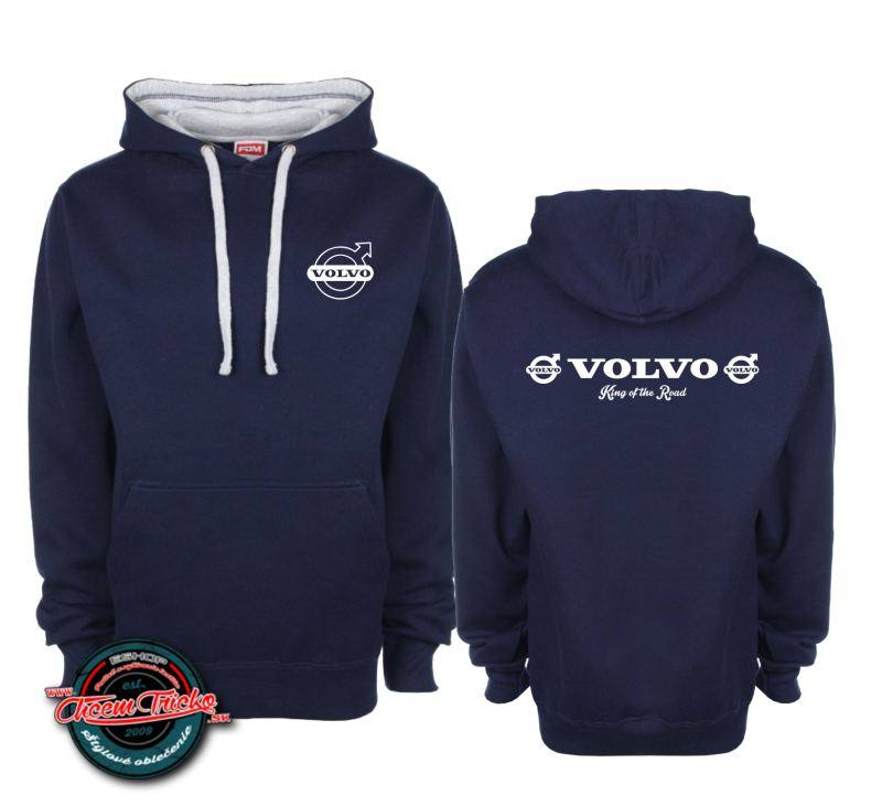 Kapucová mikina s motívom Volvo, XS, čierna - Výpredaj
