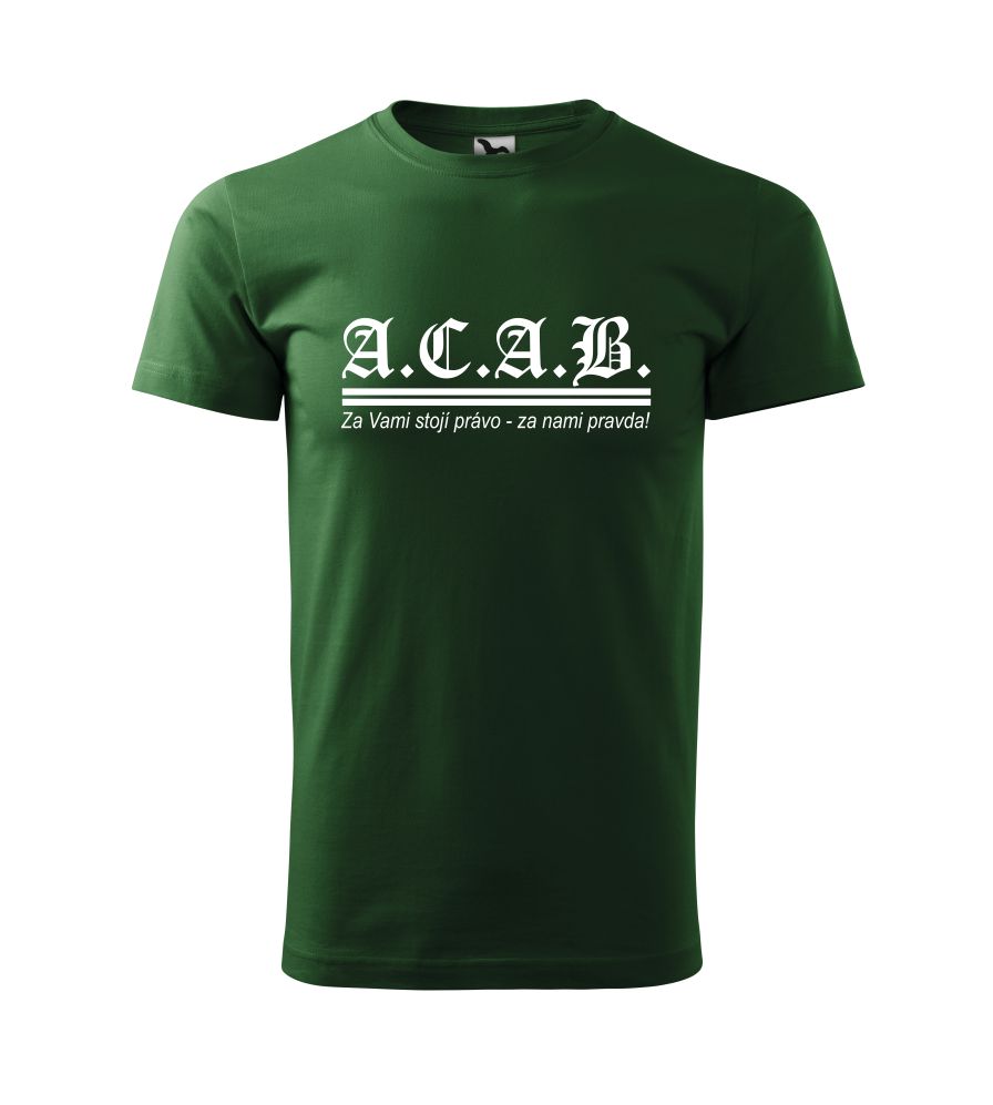 Tričko s potlačou A.C.A.B., 3XL, čierna
