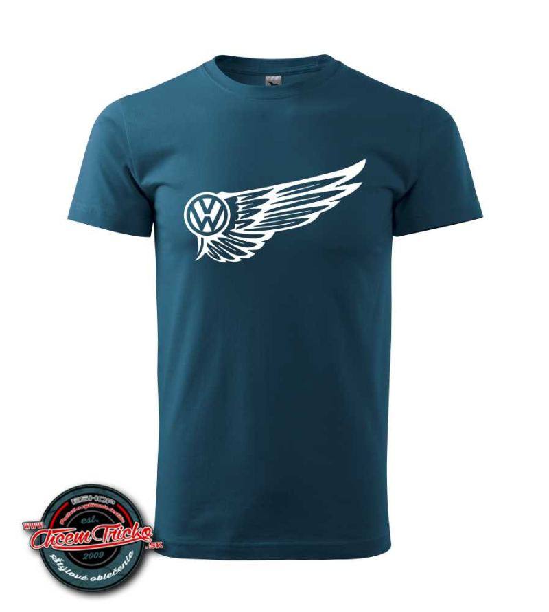Tričko s potlačou Volkswagen wings, M, petrolejová