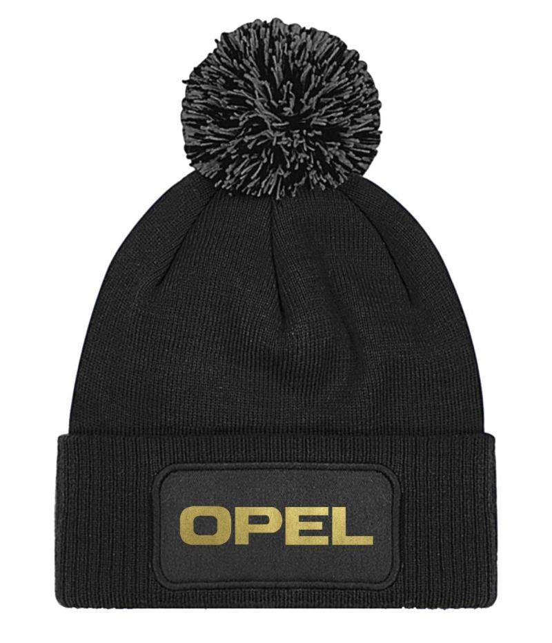 Zimná čiapka s motívom Opel gold, čierna