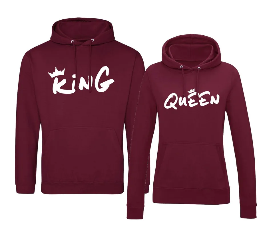 Mikiny King/Queen, M+XL, červené