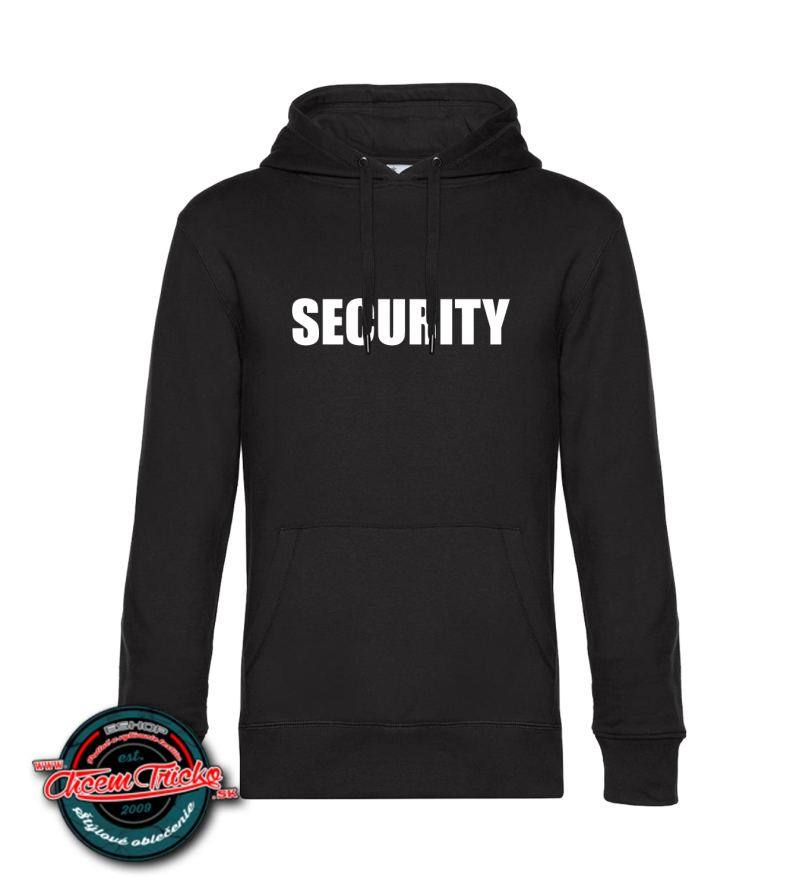 Mikina s kapucou Security, XL, čierna - Výpredaj