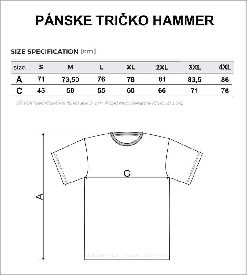 Tričko volný strih Hammer - Tmavosivý melír, XL- Výpredaj