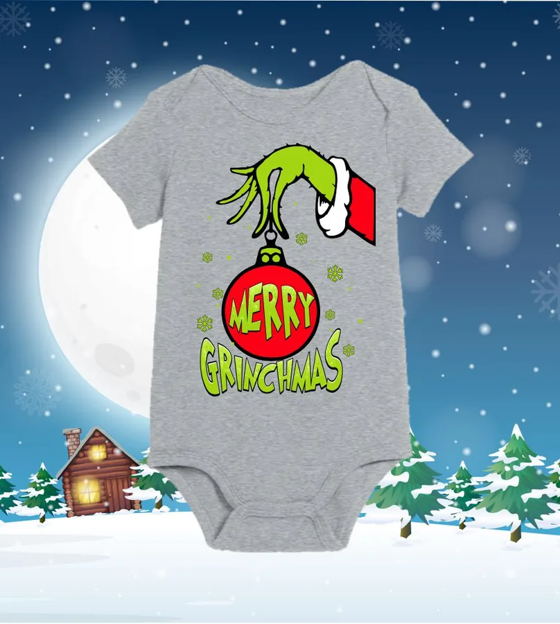 Detské body Grinch, 6/12 mesiacov, červená