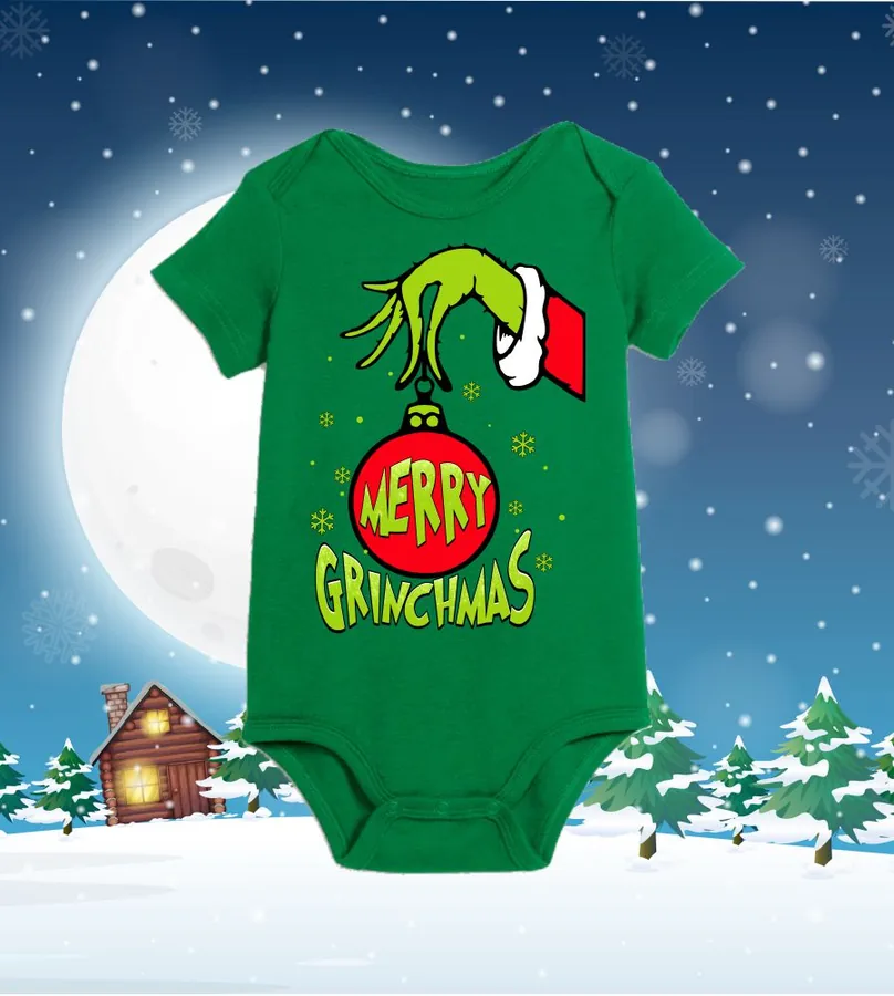 Detské body Grinch, 6/12 mesiacov, červená