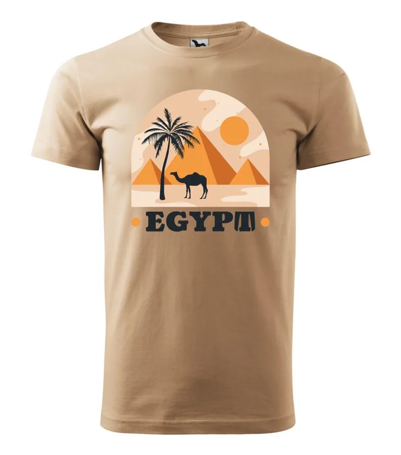 Dámske tričko s potlačou Egypt velkost - L, Tmavosivý melír - Výpredaj