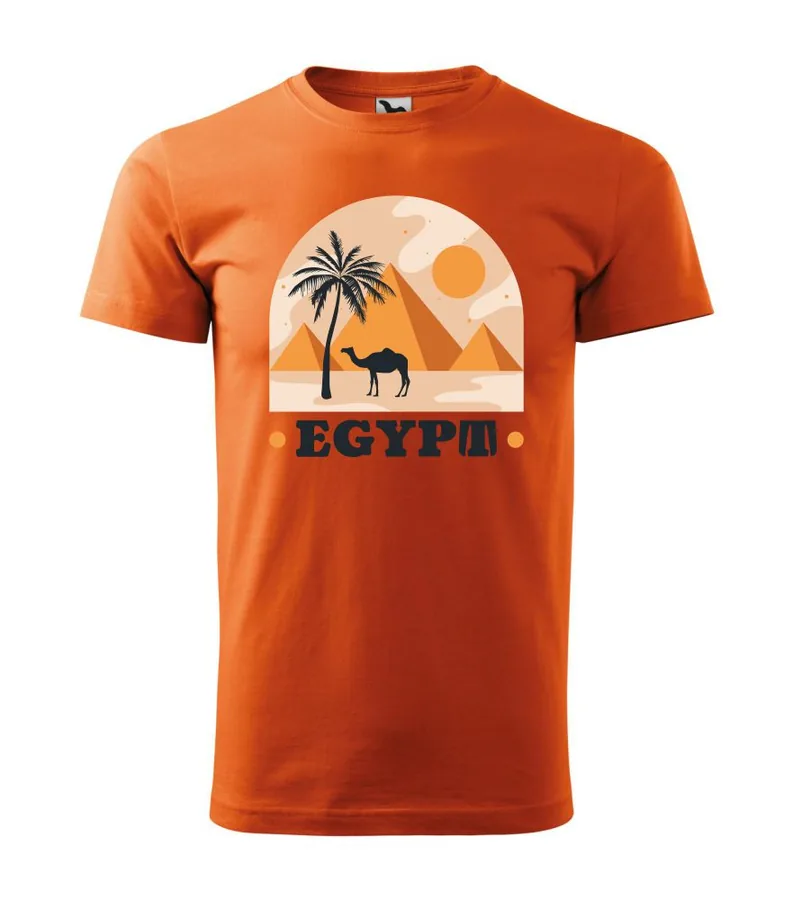 Dámske tričko s potlačou Egypt velkost - L, Tmavosivý melír - Výpredaj