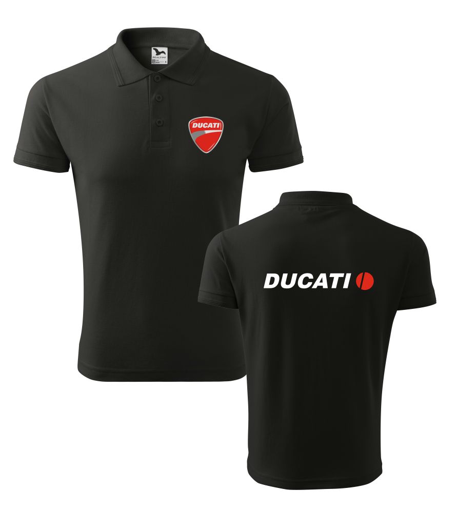 Polokošeľa pánska s motívom Ducati čierna  - XL