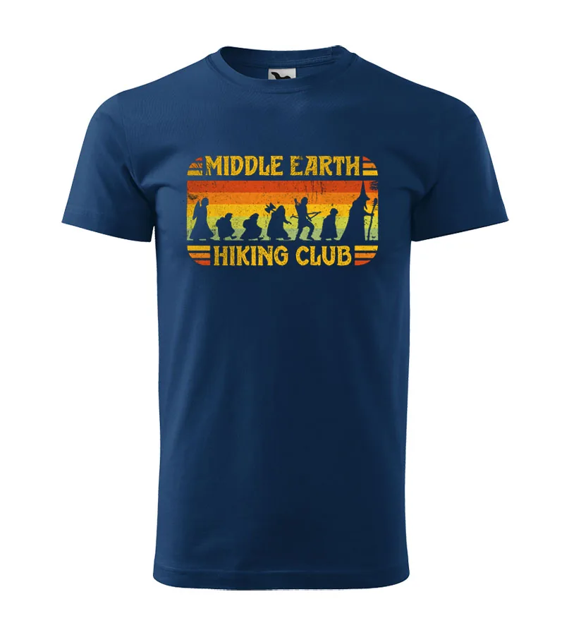 Tričko Middle earth hiking club 2XL, Fľaškovo zelená - Výpredaj