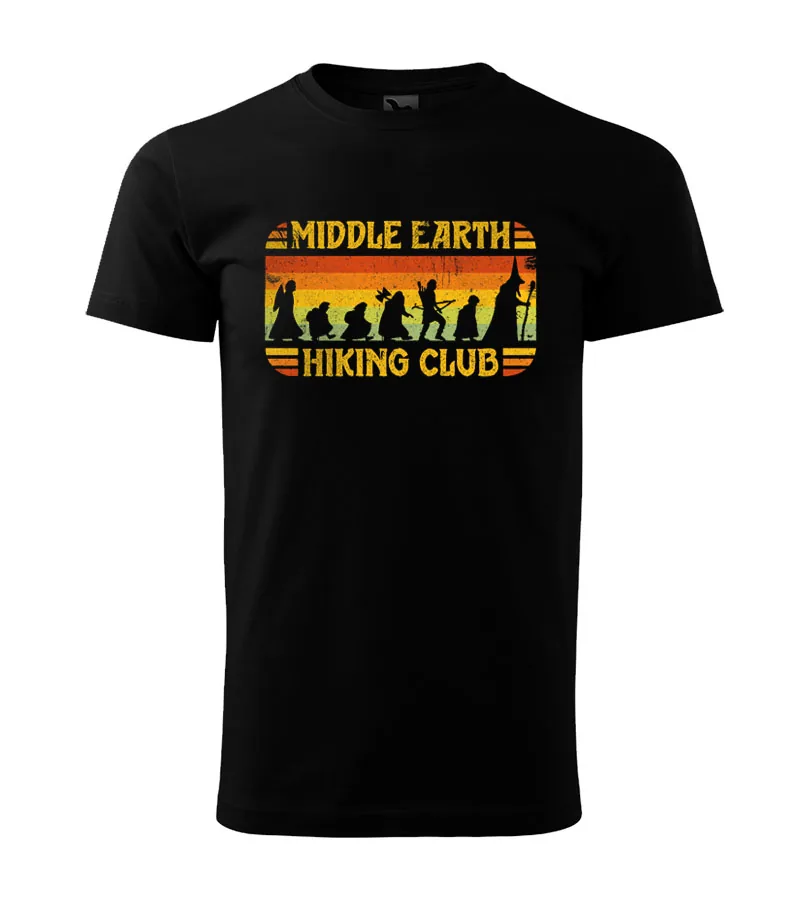 Tričko Middle earth hiking club 2XL, Fľaškovo zelená - Výpredaj