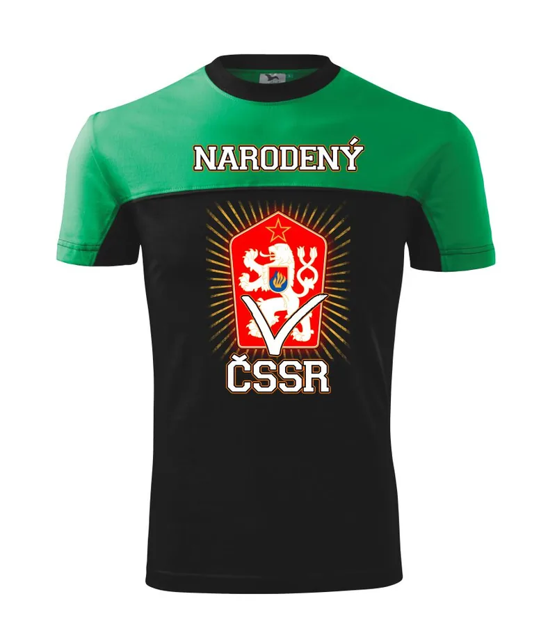 Tričko Narodený v ČSSR velkost-S, Červená / Čierna