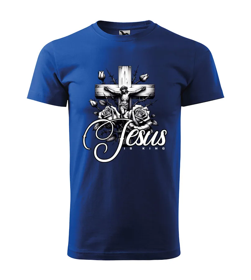 Pánske tričko s potlačou Jesus velkost-XL, Čierna, Pánsky