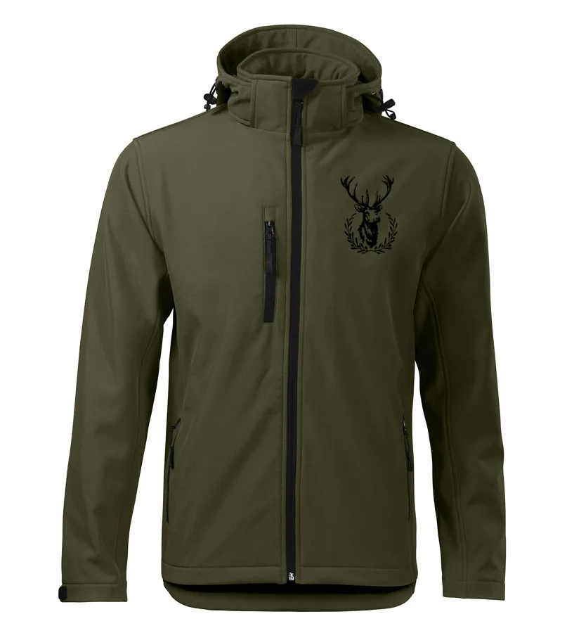 Poľovnícka softshell bunda Jeleň a ratolesti- Millitary M Výpredaj