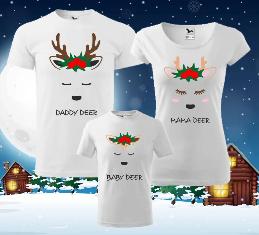 Sada 3 tričiek pre rodinu Sobíky Dámske 3XL, detske -110cm (3-4)r+Pánske na vyber - Výpredaj