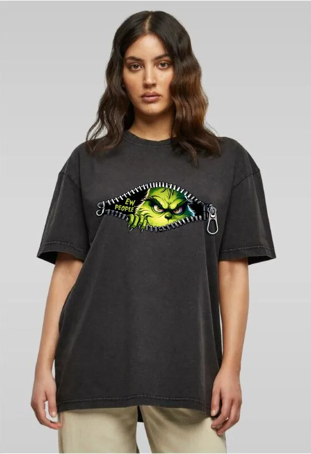 Unisex tričko oversize Ew People Grinch velkost - XL - Výpredaj