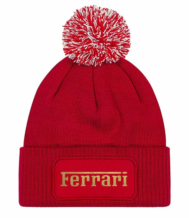 Zimná čiapka s motívom Ferrari  čierna- Výpredaj