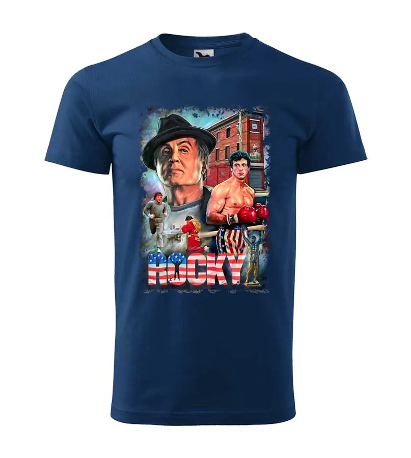 Tričko s potlačou Rocky Balboa 2 - čierne 5XL - Výpredaj