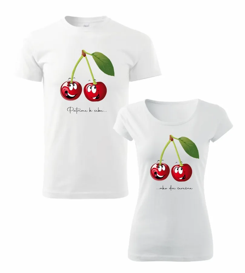 Tričká pre dvoch - Patríme k sebe ako dve čerešne, Pán. 2XL+dám.vyberte- cierne Výpredaj