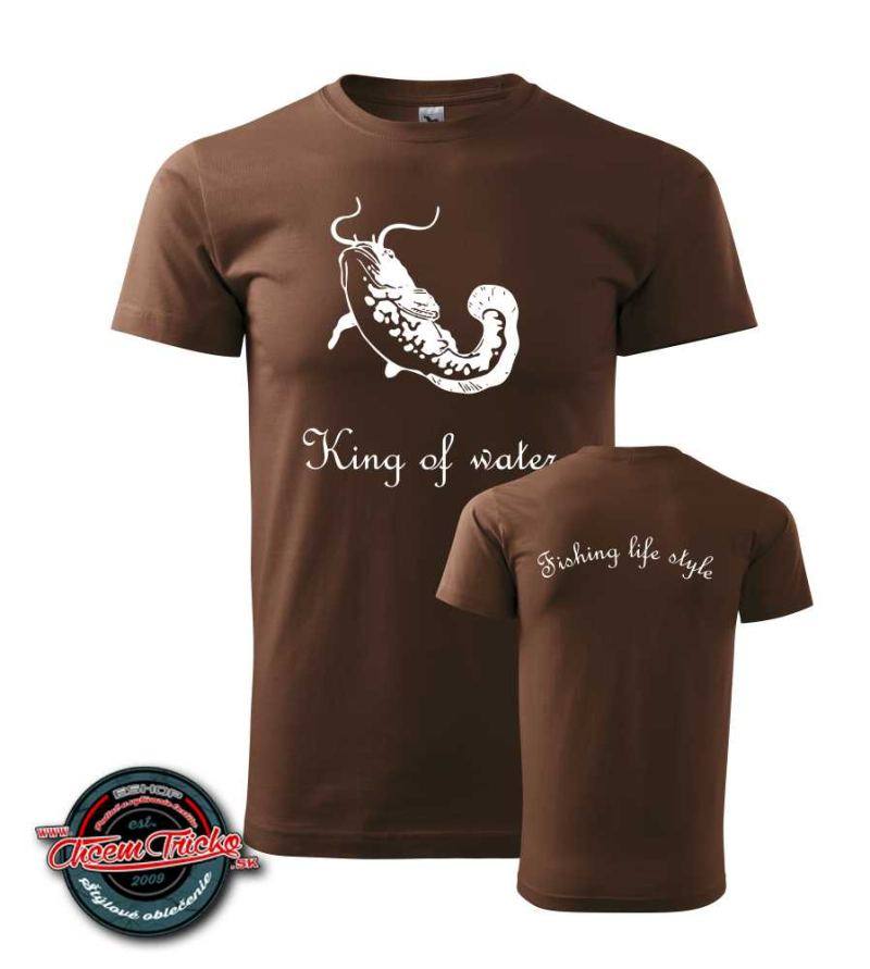 Tričko s motívom Sumca - king of water, army 2XL - Výpredaj