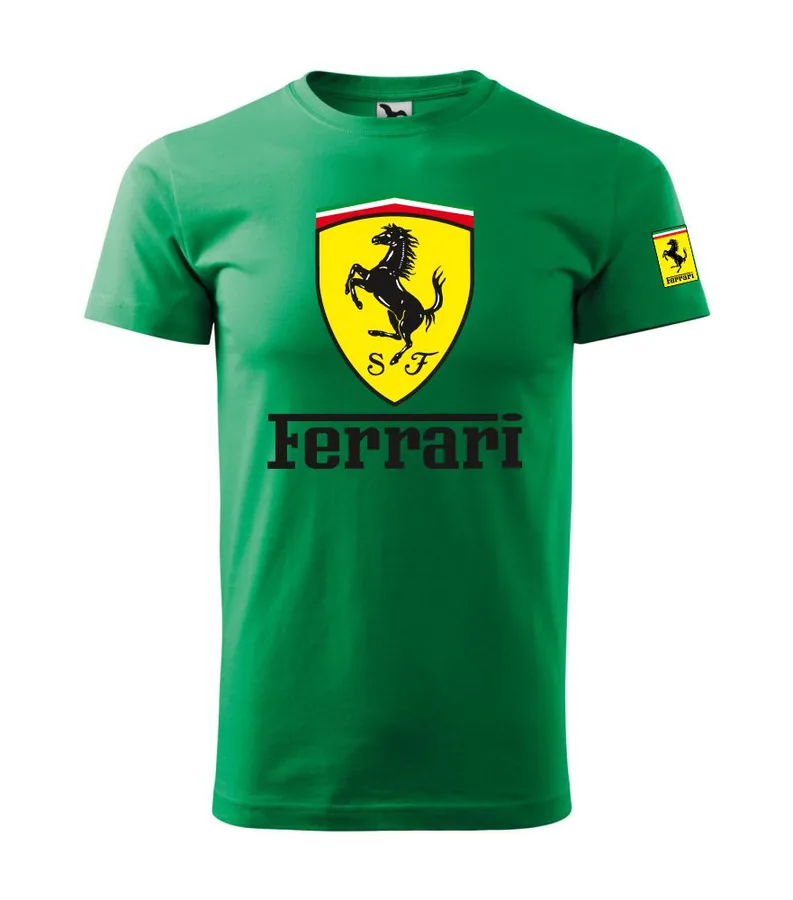 Tričko s potlačou Ferrari , velkost -3XL, tmavosivý melír - Výpredaj