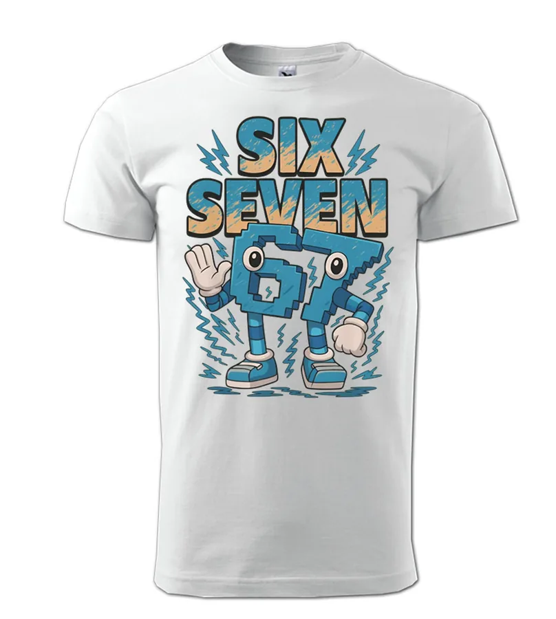 Detské tričko s potlačou Six Seven 2 ,122cm (5-6)r, Žltá- Výpredaj