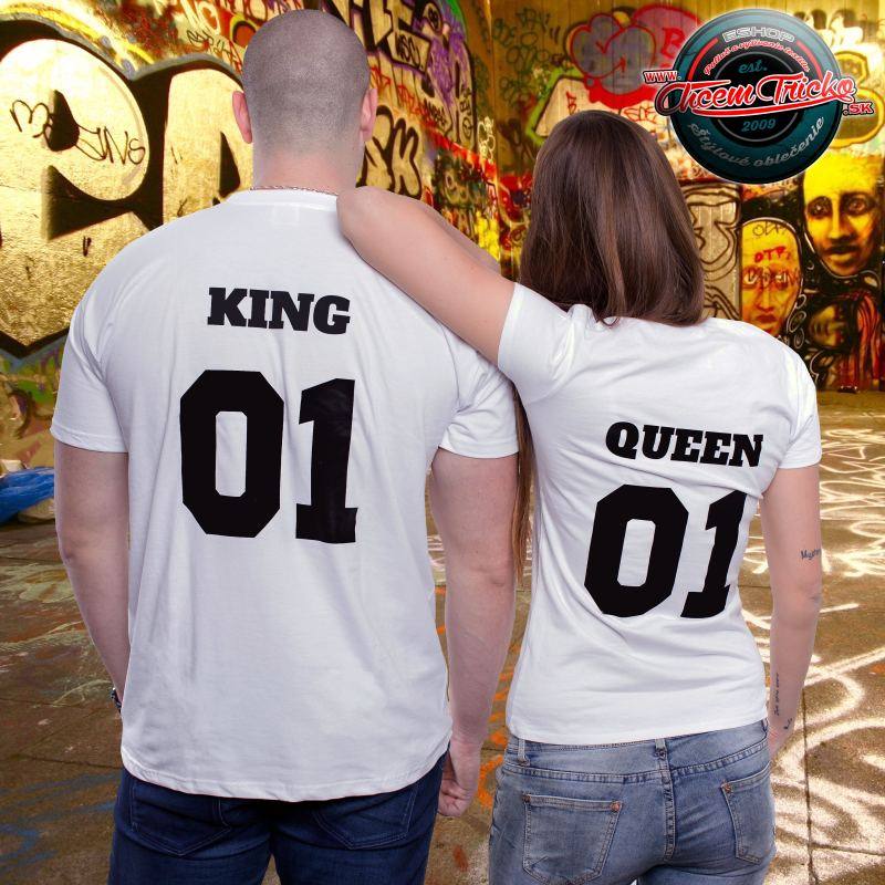 Pánske tričko King 01, vel. S, biela + ? (dámsku vyberte)