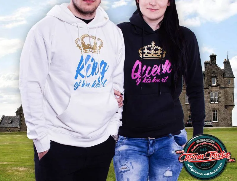 Pánska mikina King, S, biela+(dámsku vyberte)