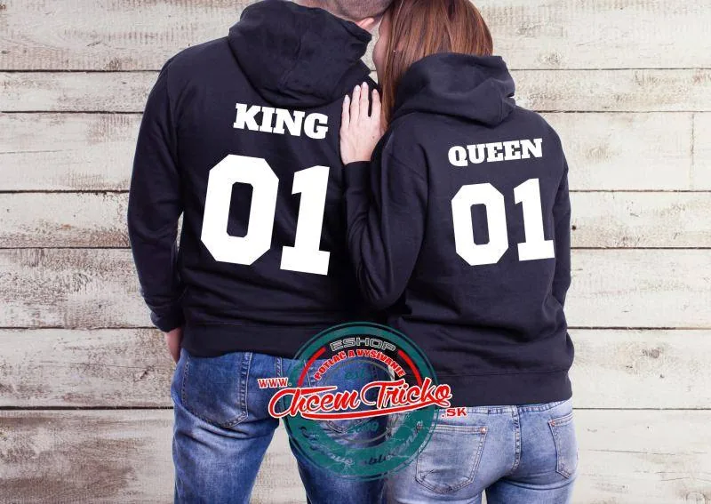 Mikiny King 01 vyberte + Queen 01, žltá, XXL