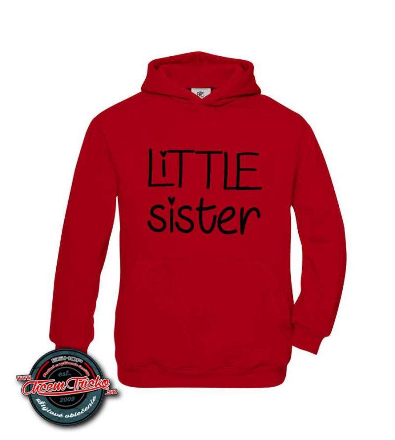 Dámska mikina s potlačou Little sister, XL, červená