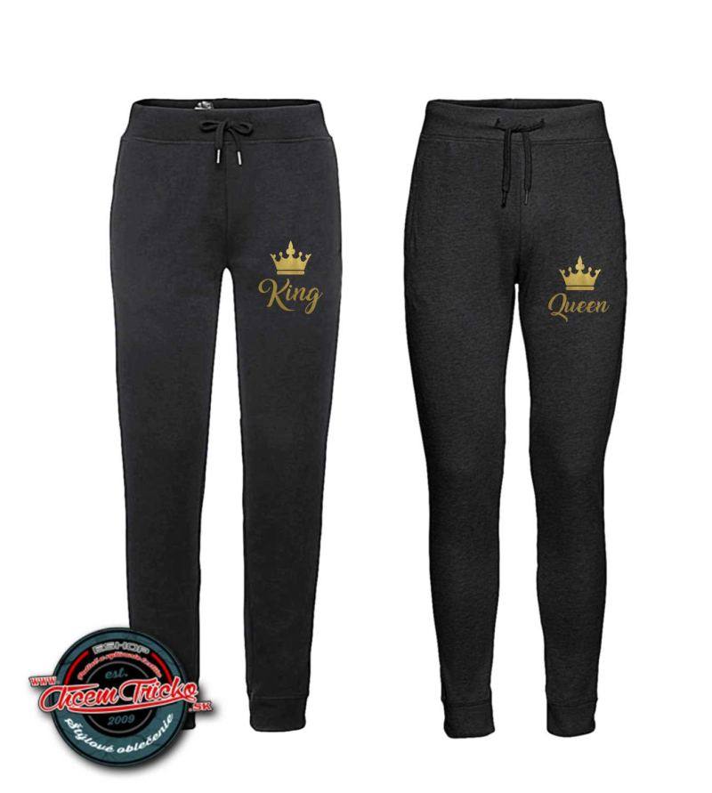 Pánske a dámske tepláky King & Queen gold, XL+S