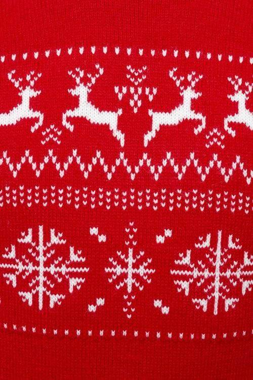 Vianočný červený sveter so sobom