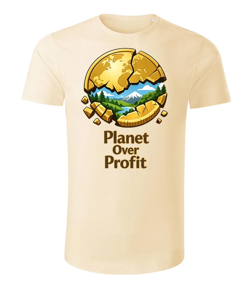 Pánske organické tričko Planet Over Profit – Ekologický postoj