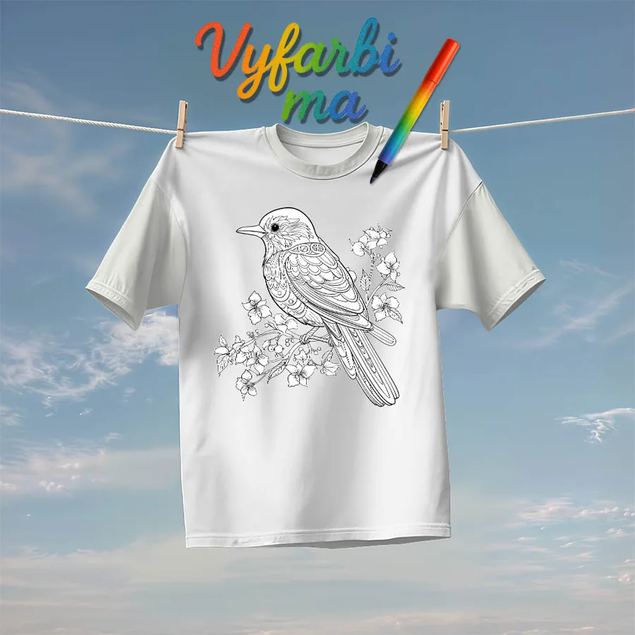 Vyfarbovacie tričko Vtáčik na konári