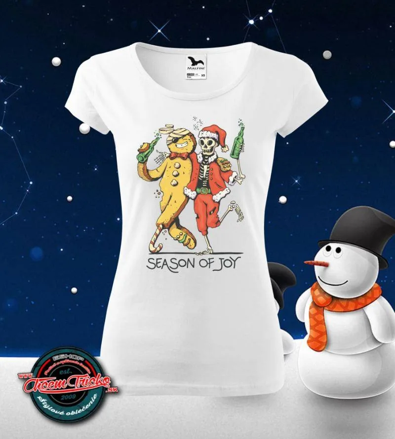Tričko vianočné s potlačou Christmas Skeleton