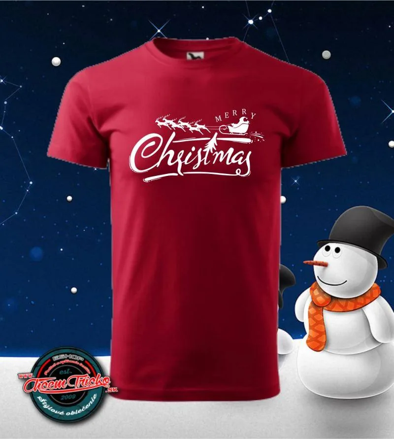 Tričko vianočné s potlačou Merry Christmas