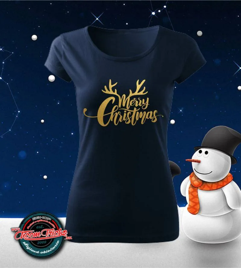 Tričko vianočné s potlačou Merry Christmas