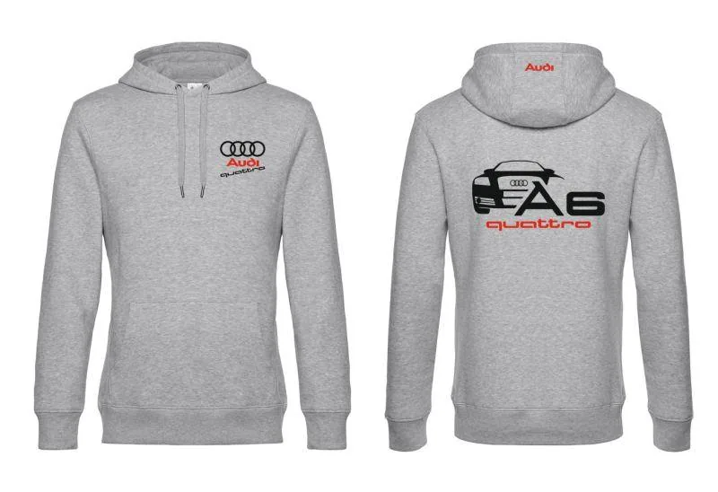 Kapucňová mikina s potlačou Audi A6