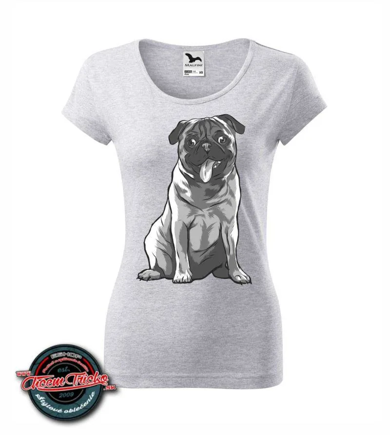 Dámske tričko s potlačou Pug