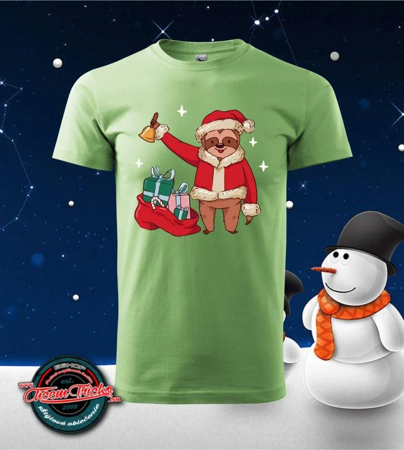 Tričko vianočné s potlačou Sloth christmas
