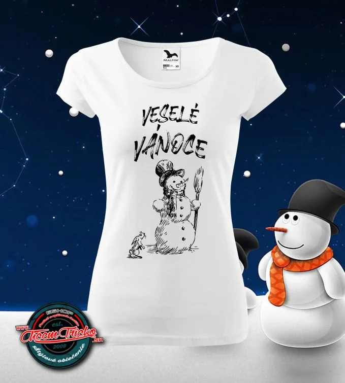 Dámske / pánske vánočí tričko Veselé Vánoce (ČR)