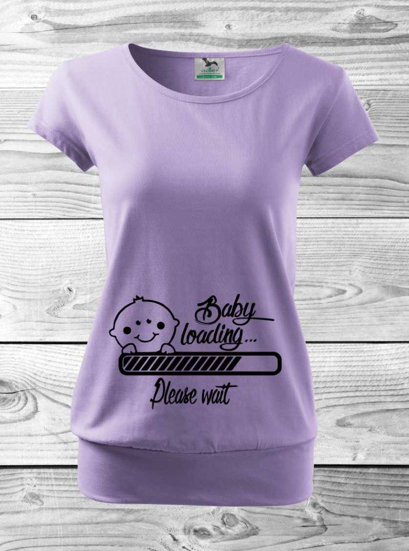 Tehotenské tričko s nápisom Baby loading