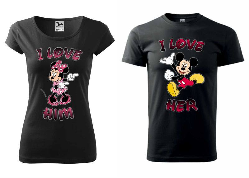 Tričká s potlačou pre páry Mickey & Minnie