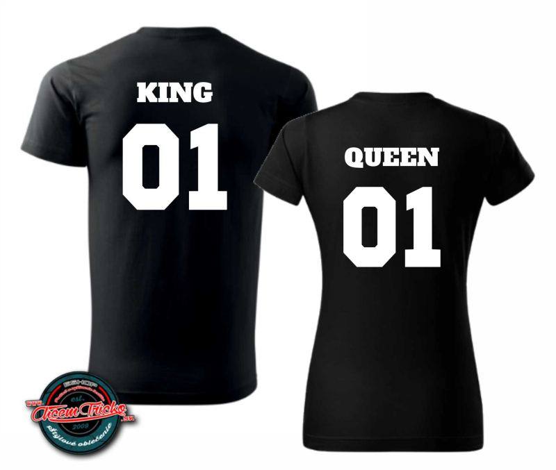 Tričká s potlačou pre páry King 01 & Queen 01