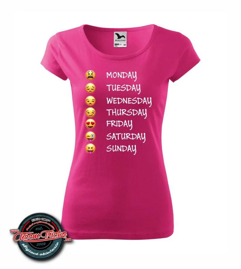 Dámske / pánske tričko s potlačou Emoji week