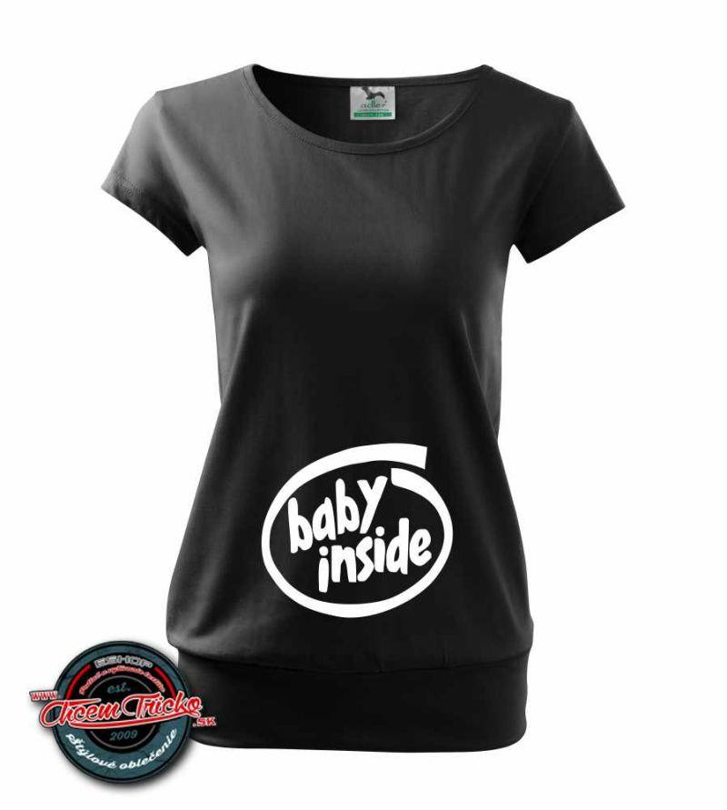 Tehotenské tričko s nápisom Baby inside