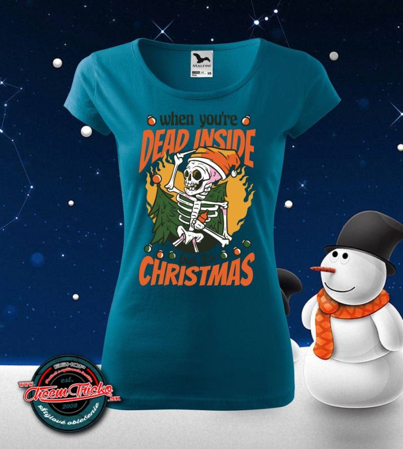 Tričko vianočné s potlačou Skeleton Christmas