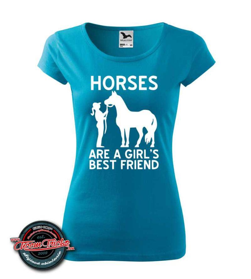 Dámske tričko s potlačou Horses